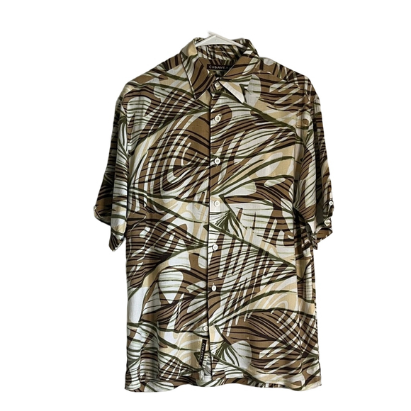 Cubavera Other - Cubavera Men's Brown and Cream Casual Shirt